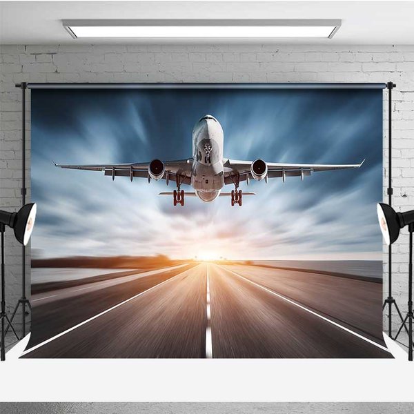 Aperturee Airplane Runway Backdrop Aviation Travel Theme Studio Background