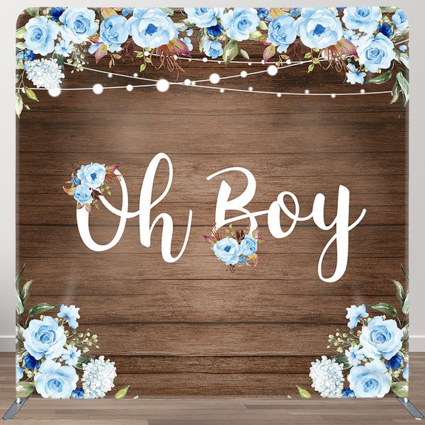 Aperturee Floral Wooden Baby Shower Square Tension Backdrop, 6 x 6 ft (1.8 x 1.8 m), 111 USD, square double-sided backdrops, DSAH0A993-F