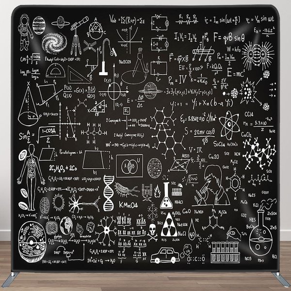 Aperturee Blackboard Chemical Formula Pillow Case Backdrop, 6 x 6 ft (1.8 x 1.8 m), 111 USD, square double-sided backdrops, DSAH0F939-F