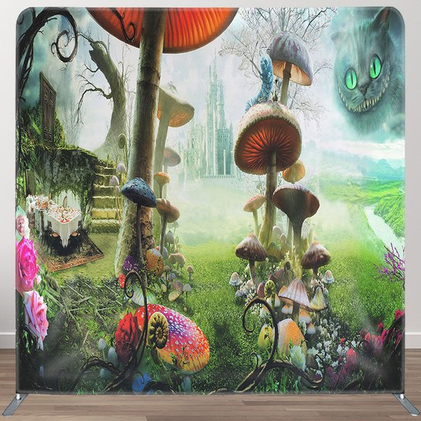 Aperturee Mushroom Fairy Tale Forest Square Tension Backdrop, 6 x 6 ft (1.8 x 1.8 m), 111 USD, square double-sided backdrops, DSAMZ0247-F
