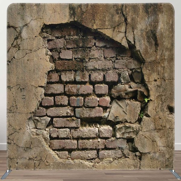 Aperturee Broken Brick Wall Photography Square Tension Backdrop | Photo Booth Backdrop | Professional Photography Backdrop | Photo Studio Backdrop