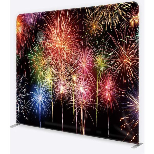 Aperturee Colorful Happy New Year Square Backdrop, Professional Holiday Celebration Studio Background