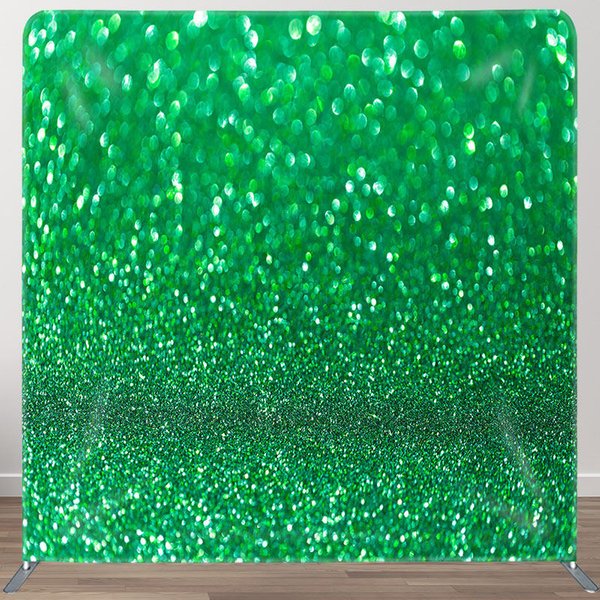 Aperturee Gradient Green Glitter Bokeh Square Tension Backdrop, 6 x 6 ft (1.8 x 1.8 m), 111 USD, square double-sided backdrops, DSHJ08001-F