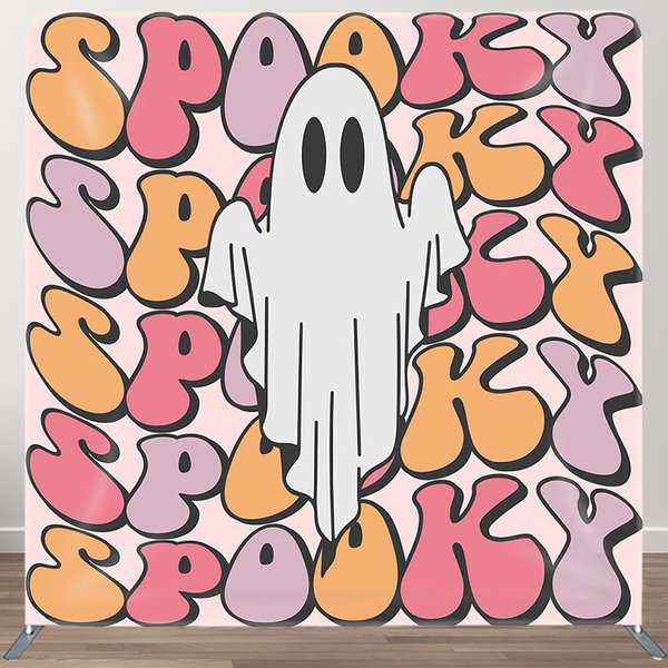 Aperturee Cute Ghost Spooky Halloween Square Tension Backdrop, 6 x 6 ft (1.8 x 1.8 m), 111 USD, square double-sided backdrops, DSLDD005A-F