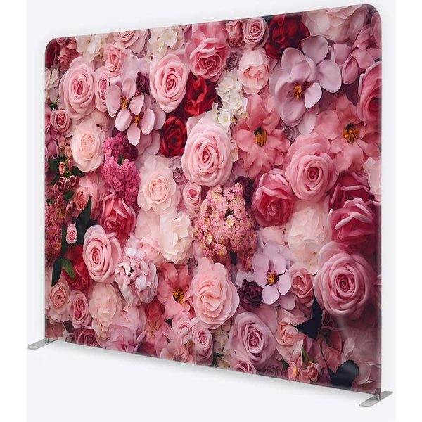 Aperturee Tension Fabric Backdrop Pink Rose Flower Wall Studio Photography Prop