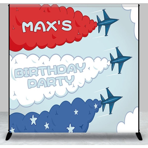 Aperturee Custom Birthday Backdrop, Personalized Airplane Fighter Jet Smoke Trails Studio