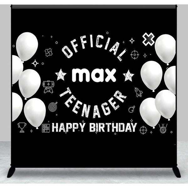 Aperturee Official Teenager Balloon Custom Birthday Backdrop, 3X3FT(1X1M), 15 USD, custom birthday backdrops, DZCJHD0V58-O