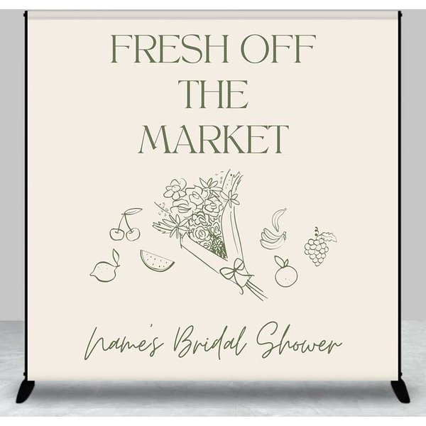 Aperturee Custom Bridal Shower Backdrop Fresh Off The Market Personalize Name Prop