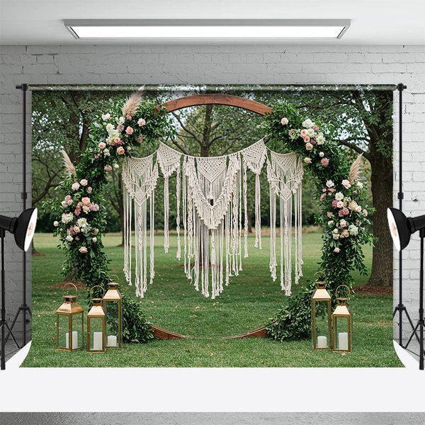 Aperturee Circular Arch Floral Fresh Outdoor Wedding Backdrop, 3X2FT(1MX0.6M), 14 USD, wedding backdrops, ENHD1L69-M