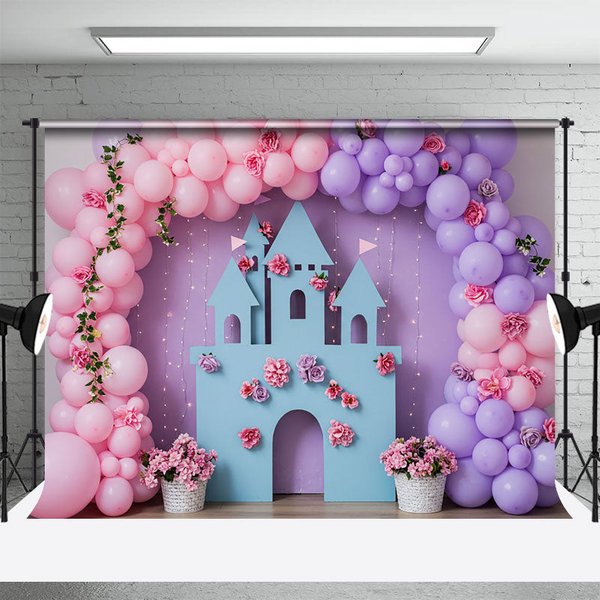 Aperturee Sweet Warm Color Balloon Floral Wedding Backdrop, 3X2FT(1MX0.6M), 14 USD, wedding backdrops, ENHD1L76-M