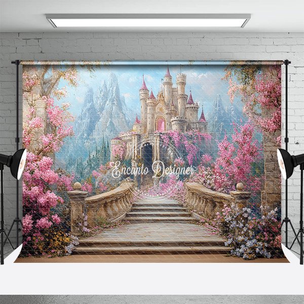 Aperturee Wonderland Sweet Floral Sky Castle Wedding Backdrop, 3X2FT(1MX0.6M), 14 USD, wedding backdrops, ENHD3L68-M