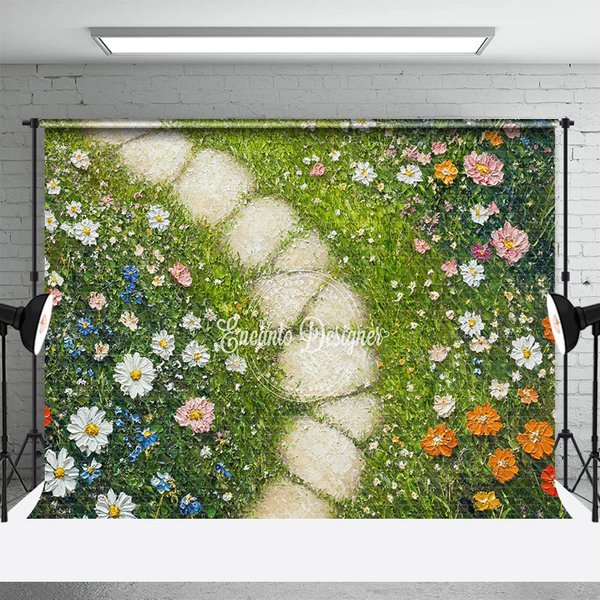 Aperturee A Path Full Of Flowers Sweet Spring Wedding Backdrop, 3X2FT(1MX0.6M), 14 USD, wedding backdrops, ENHD3L70-M