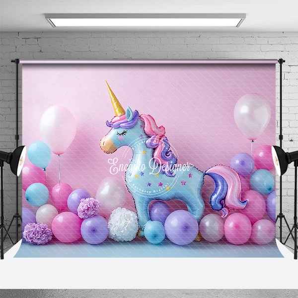 Aperturee Sweet Floral Balloon Unicorn Cake Smash Backdrop, 3X2FT(1MX0.6M), 14 USD, birthday cake smash backdrops, ENHD3L87-M