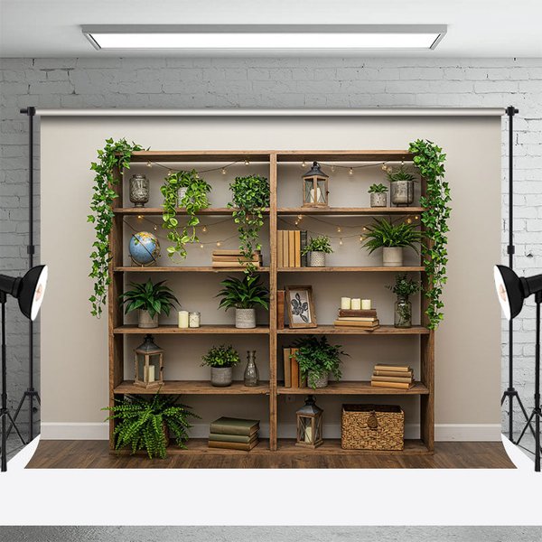 Aperturee Indoor Boho Green Plants Shelves Spring Backdrop, 3X2FT(1MX0.6M), 14 USD, spring backdrops, ENHD4L53-M
