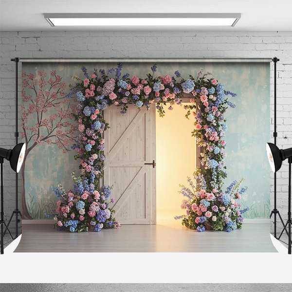 Aperturee Floral Arch Opening Door Sweet Wedding Backdrop, 3X2FT(1MX0.6M), 14 USD, wedding backdrops, ENHD4L64-M