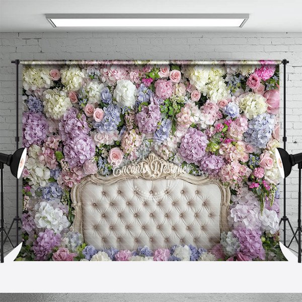 Aperturee Fresh Hydrangea Sweet Photography Headboard Backdrop, 3X2FT(1MX0.6M), 14 USD, headboard backdrops, ENHD6K78-M
