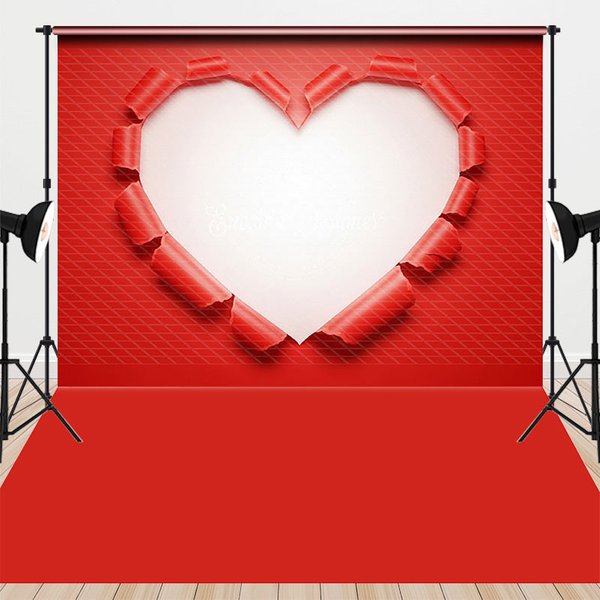 Aperturee Valentine's Day Combo Set Backdrop Professional Red Rip Paper Studio Prop