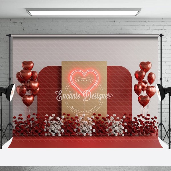 Aperturee Valentine's Day Photography Backdrop Professional Neon Light Studio Background