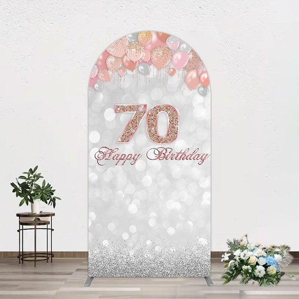 Aperturee Glitter Bokeh Balloons Happy Birthday Arch Backdrop, 1.6 x 4 ft (0.5 x 1.2 m), 98.18 USD, arch backdrop kit, GAH0B876-AJ