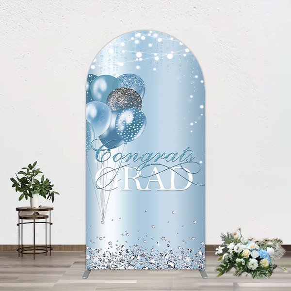 Aperturee Sparkle Diamonds Blue Congrats Grad Arch Backdrop, 1.6 x 4 ft (0.5 x 1.2 m), 98.18 USD, arch backdrop kit, GAH0C140-AJ