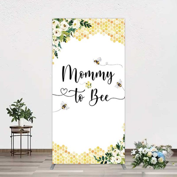 Aperturee Honeycomb Mommy To Bee Baby Shower Rectangle Backdrop, 1.6 x 4 ft (0.5 x 1.2 m), 98.18 USD, arch backdrop kit, GAH0D651CF-AJ