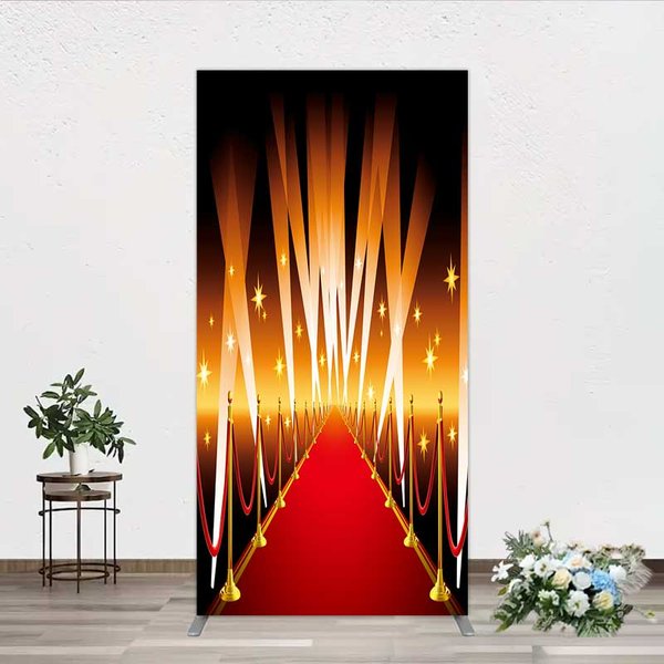 Aperturee Red Carpet Rectangle Backdrop, Hollywood Movie Night VIP Star Party Decoration