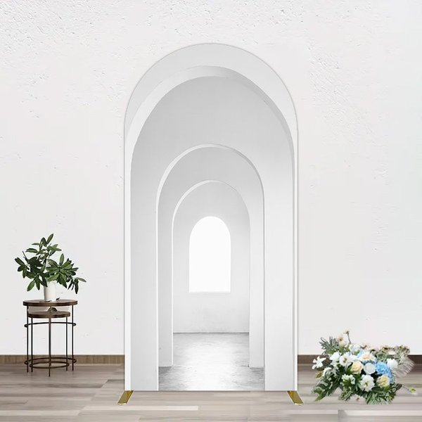 Aperturee Minimalism White Arcade Architecture Arch Backdrop, 1.6 x 4 ft (0.5 x 1.2 m), 98.18 USD, arch backdrop kit, GCYHD9C87-AJ