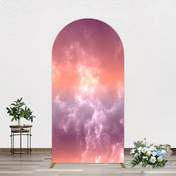 Aperturee Abstract Orange Red White Clouds Scene Arch Backdrop, 1.6 x 4 ft (0.5 x 1.2 m), 98.18 USD, arch backdrop kit, GCYSD9A60-AJ
