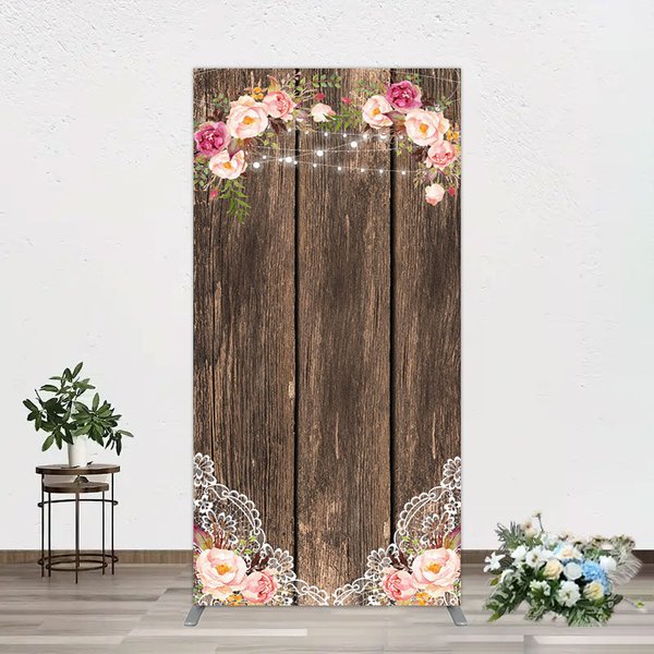 Aperturee Wooden Floral Lace Pattern Wedding Rectangle Backdrop, 1.6 x 4 ft (0.5 x 1.2 m), 98.18 USD, arch backdrop kit, GHJ07839CF-AJ