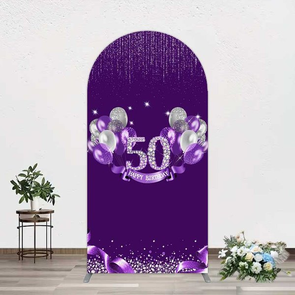 Aperturee Purple Diamonds Women Birthday Arch Backdrop, 1.6x4ft (50x120cm), 98.18 USD, arch backdrop kit, GLH0D051-AJ