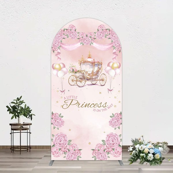 Aperturee Fairytale Princess Carriage Baby Shower Arch Backdrop, 1.6 x 4 ft (0.5 x 1.2 m), 98.18 USD, arch backdrop kit, GLH0G415-AJ