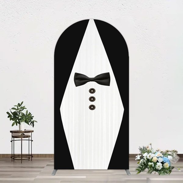 Aperturee Boss Suit Black White Happy Birthday Arch Backdrop, 1.6 x 4 ft (0.5 x 1.2 m), 98.18 USD, arch backdrop kit, GYZHD1O10-AJ