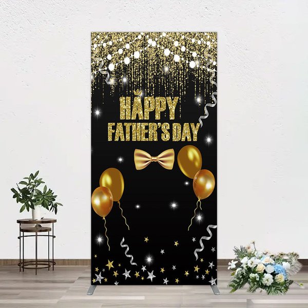 Aperturee Black Gold Glitter Happy Fathers Day Rectangle Backdrop, 1.6 x 4 ft (0.5 x 1.2 m), 98.18 USD, arch backdrop kit, GZH0C385CF-AJ
