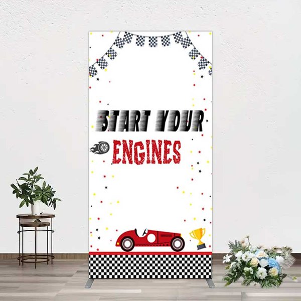 Aperturee Racing Start Engines Boy Birthday Rectangle Backdrop, 1.6x4ft (50x120cm), 98.18 USD, arch backdrop kit, GZH0C664CF-AJ
