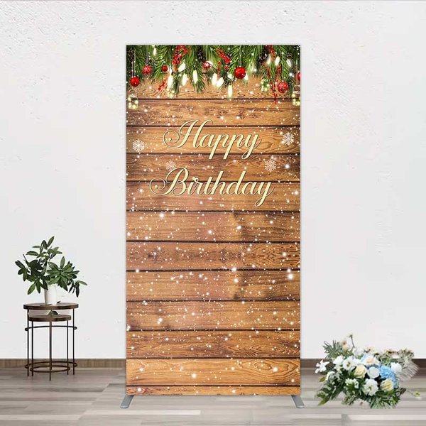Aperturee Arch Backdrop Rustic Wood Christmas Happy Birthday Cover Photo Prop