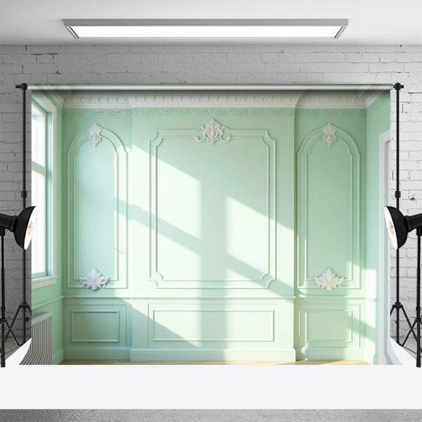 Aperturee Victorian Mint Focal Wall Wedding Photo Backdrop, 3X2FT(1MX0.6M), 14 USD, wedding backdrops, HFHD3K75-M