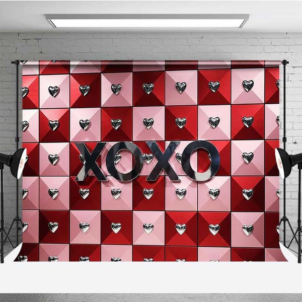 Aperturee Valentine's Day XOXO Photography Backdrop Modern Studio Background Romantic Decoration Professional Photo Booth Background