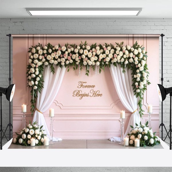 Aperturee Floral Rectangular Arch Wedding Photography Backdrop, 3X2FT(1MX0.6M), 14 USD, wedding backdrops, HFHD7K34-M