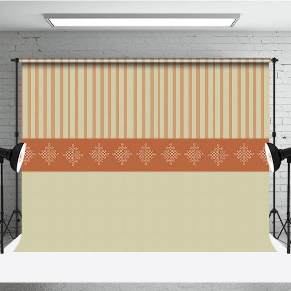 Aperturee Elegant Indian Pattern Stripe Backdrop, Professional Traditional Motif Studio Background