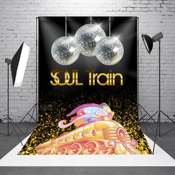 Aperturee Soul Train Themed Photography Backdrop, 70s Disco Party with Mirror Balls, Retro Funk and R&B Dance Party Decor, 2x3ft (W