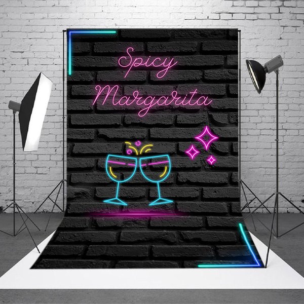 Aperturee Spicy Margarita Neon Sign Bridal Shower Backdrop, Bachelorette Party Bar Decor, Girls Night Out Photo Prop, 2x3ft (WxH)