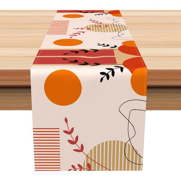 Aperturee Modern Geometric Pattern Table Runner, Abstract Minimalist Design for Dining, Chic and Simple Kitchen Decor,
