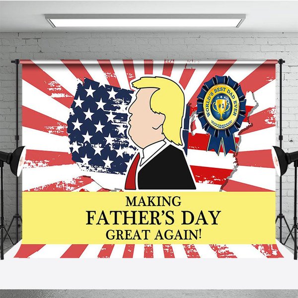 Aperturee Funny Trump Making Fathers Day Great Again Backdrop, 3X2FT(1MX0.6M), 14 USD, fathers day backdrops, LHF623A-M