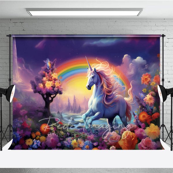 Aperturee Fairy Wonderland Colorful Unicorn Cake Smash Backdrop, 3X2FT(1MX0.6M), 14 USD, birthday cake smash backdrops, LRHD1K77-M