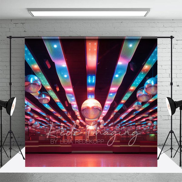 Aperturee Color Dynamic Crystal Balls Dance Hall Photo Backdrop, 3X2FT(1MX0.6M), 14 USD, architecture backdrops, LRHD1K81-M