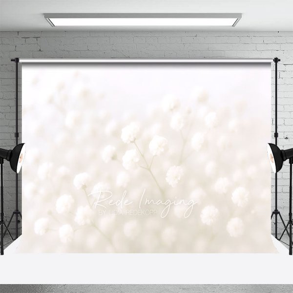 Aperturee Dreamy Floral And White Bokeh Photography Backdrop, 3X2FT(1MX0.6M), 14 USD, floral backdrops, LRHD1L29-M