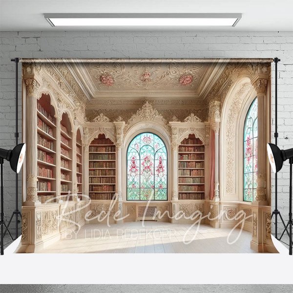 Aperturee Medieval Retro Bookshelf Fancy Room Photo Backdrop, 3X2FT(1MX0.6M), 14 USD, architecture backdrops, LRHD2K50-M