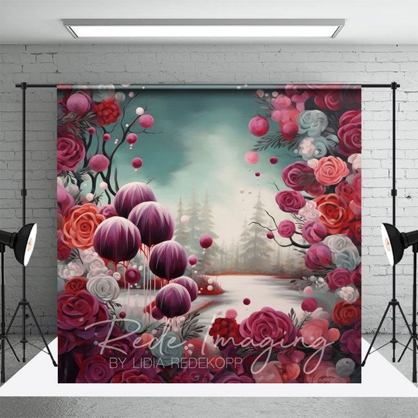 Aperturee Abstract Red Pink Rose Bud Photography Backdrop, 3X2FT(1MX0.6M), 14 USD, floral backdrops, LRHD2K88-M