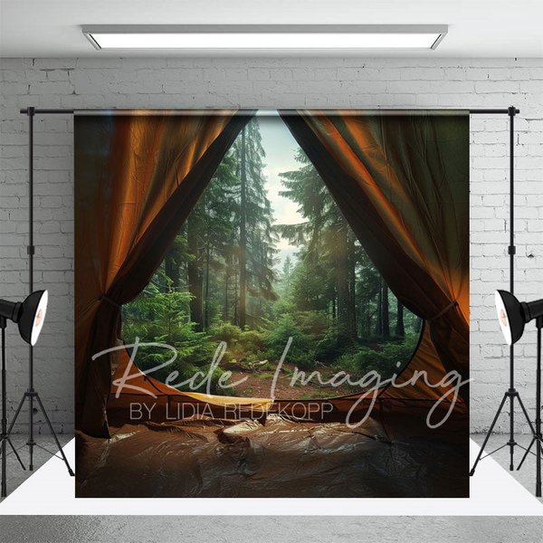 Aperturee Summer Natural Forest Scenery Tent Photo Backdrop, 3X2FT(1MX0.6M), 14 USD, summer backdrops, LRHD4K06-M