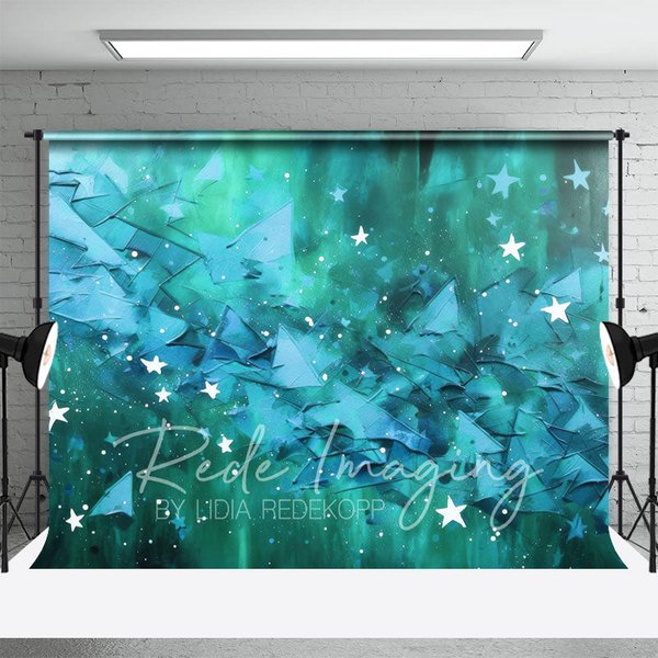Aperturee Abstract Green Stars Fine Art Photography Backdrop, 3X2FT(1MX0.6M), 14 USD, fine art backdrops, LRHD4K41-M